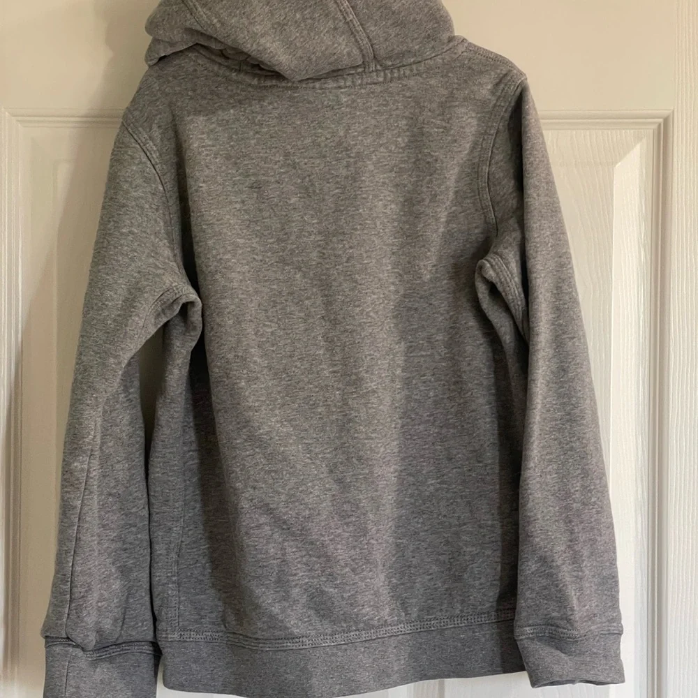 Nike Boys Small Gray Pullover Hoodie White Logo Kangaroo Pocket